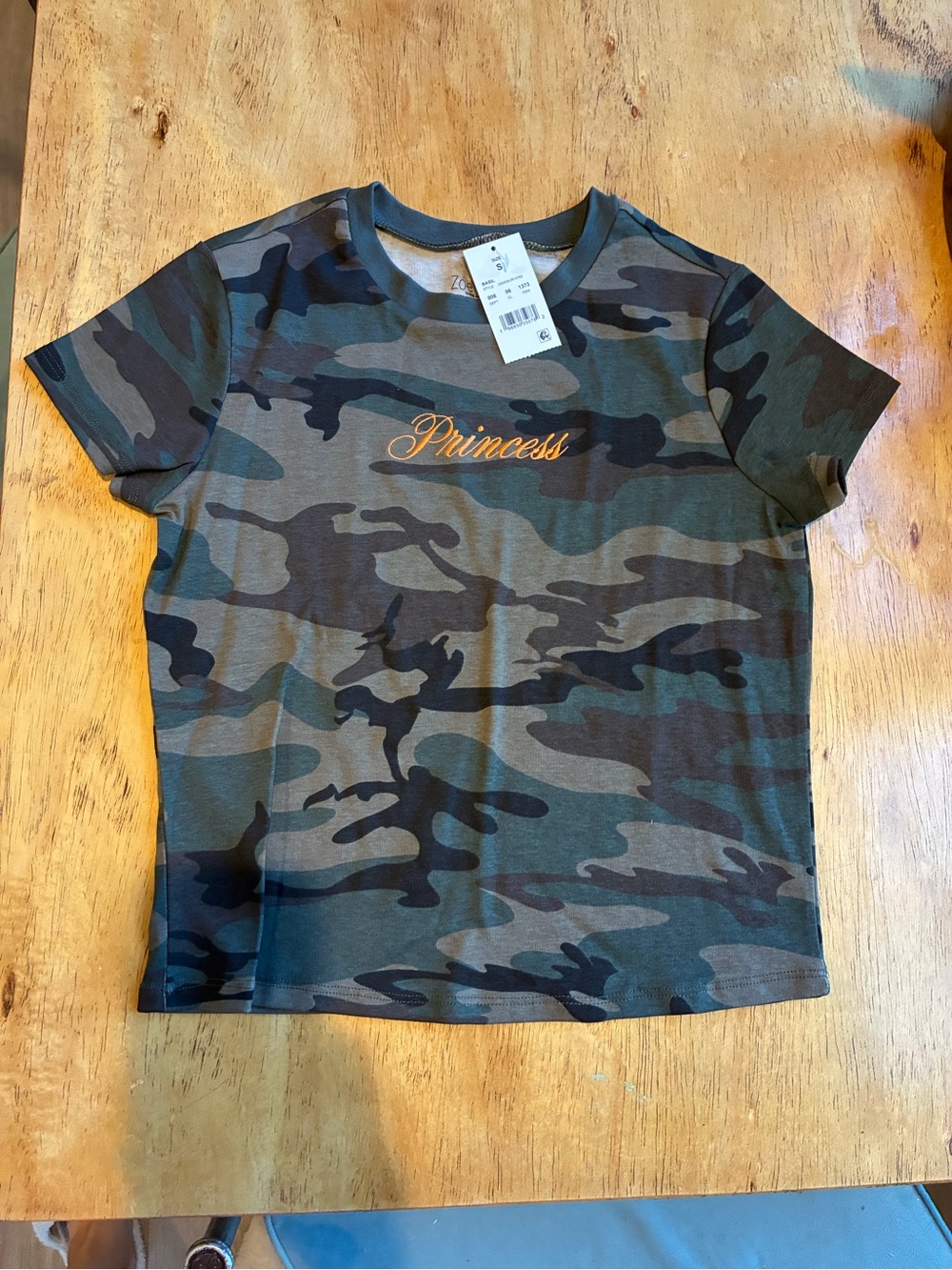 Zoe + Liv Camo 'Princess' Tee - Olive & Black
